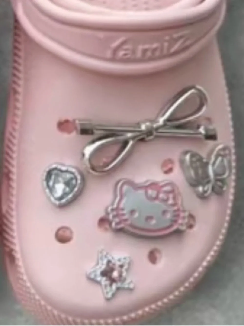 Pink Kids Clog Sandals with Bow & Character Charms